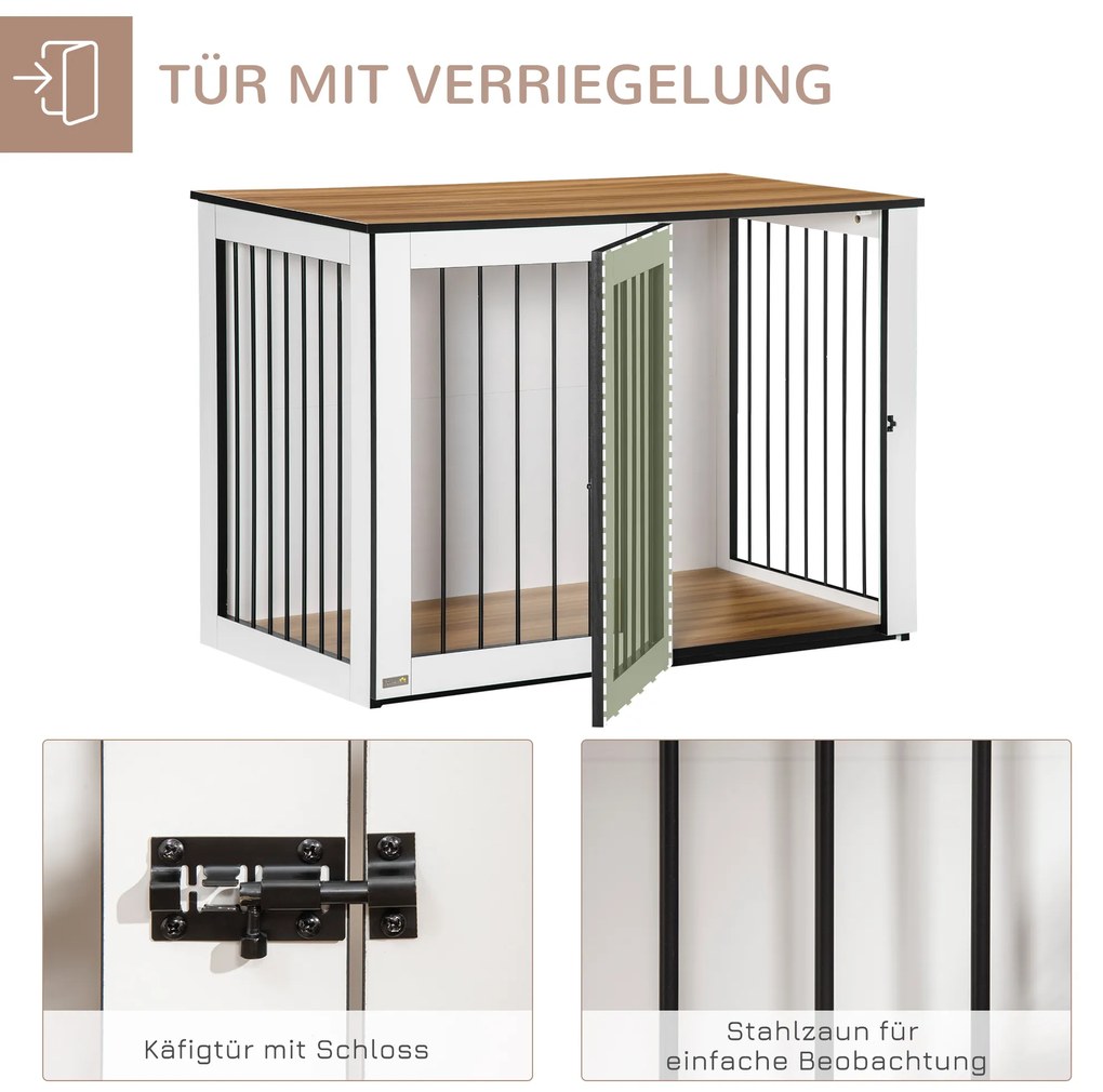 PawHut Κλουβί Σκύλου, Κλουβί Σκύλου, 1 πόρτα, για μικρούς και μεσαίους σκύλους