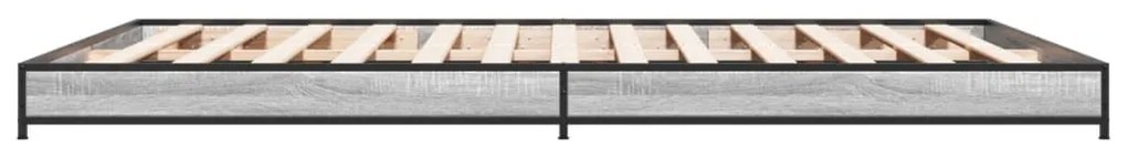 vidaXL Πλαίσιο Κρεβατιού Γκρι Sonoma 120x200 εκ. Επεξ. Ξύλο &amp; Μέταλλο