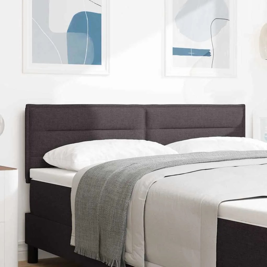 vidaXL LED κεφαλάρι Επιτοίχιο Σκούρο καφέ Σκούρο καφέ 144 cm ύφασμα