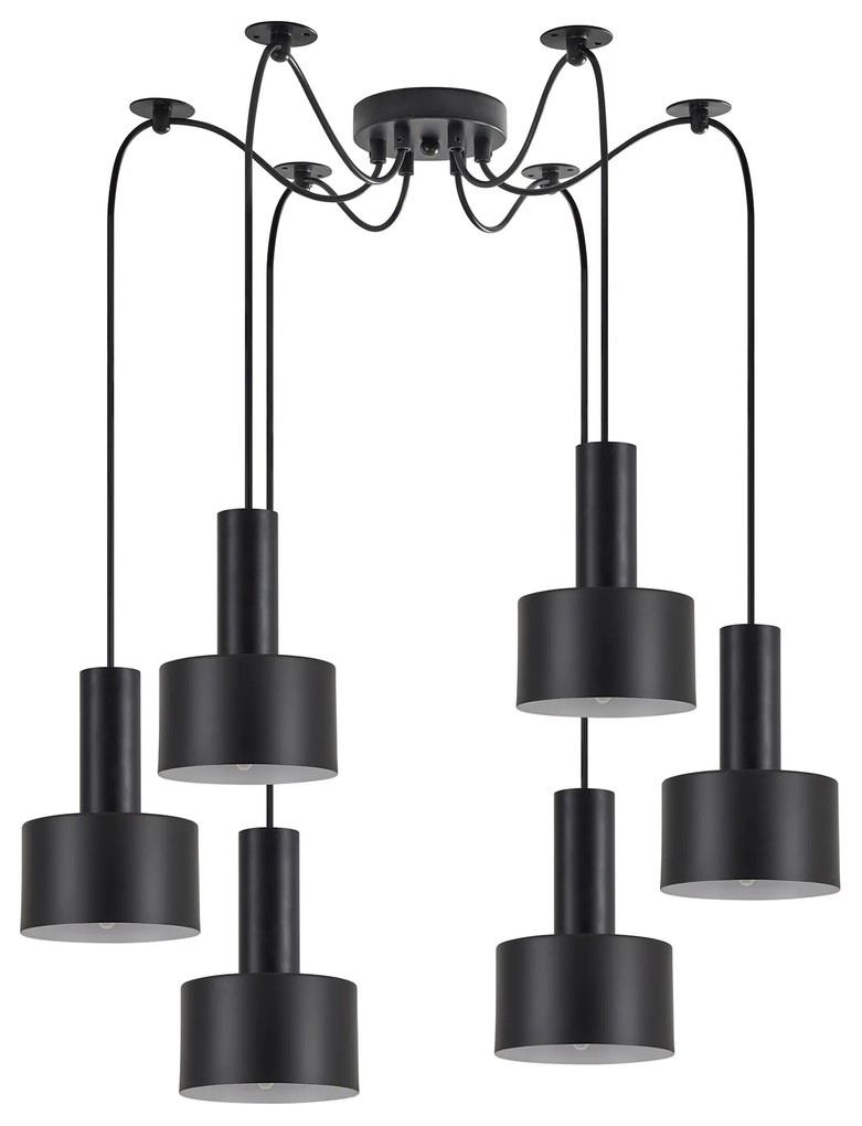 Φωτιστικό Οροφής  SE21-BL-4-BL6-MS1 ADEPT TUBE Black Pendant Black Metal Shade+ - 51W - 100W - 77-8541