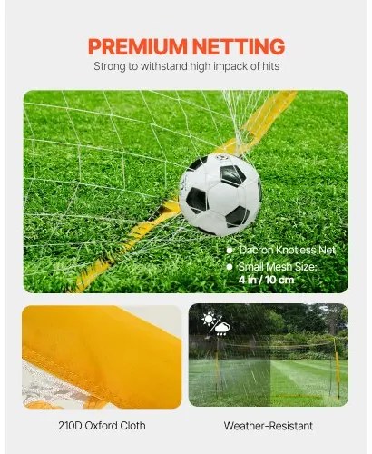 VEVOR 12x6 ft Portable Soccer Goal Kids Soccer Net Carry Bag Backyard Training