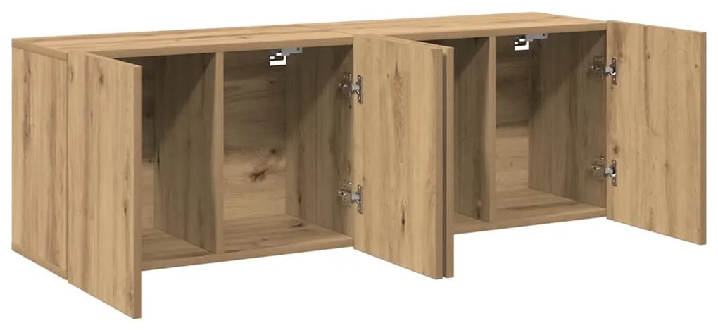 vidaXL Ντουλάπια Τοίχου Τηλεόρασης 2 Τεμ. Artisian Δρυς 80 x 30 x 41εκ