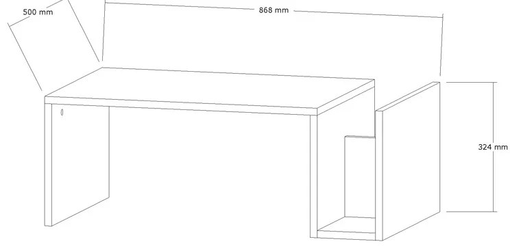 Τραπέζι σαλονιού Poko pakoworld σε oak απόχρωση 86.8x50x32,4εκ (1 τεμάχια)