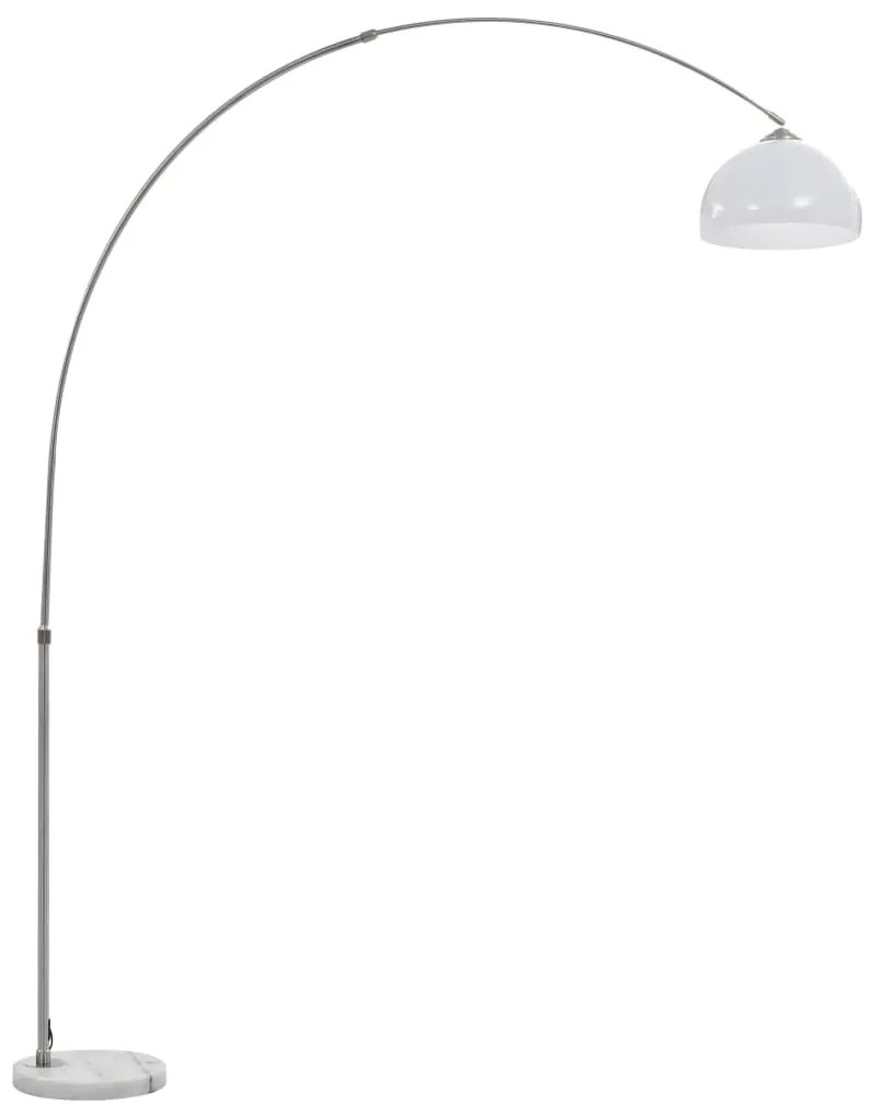 vidaXL Φωτιστικό Δαπέδου Τοξωτό Ασημί 200 εκ. 60 W E27