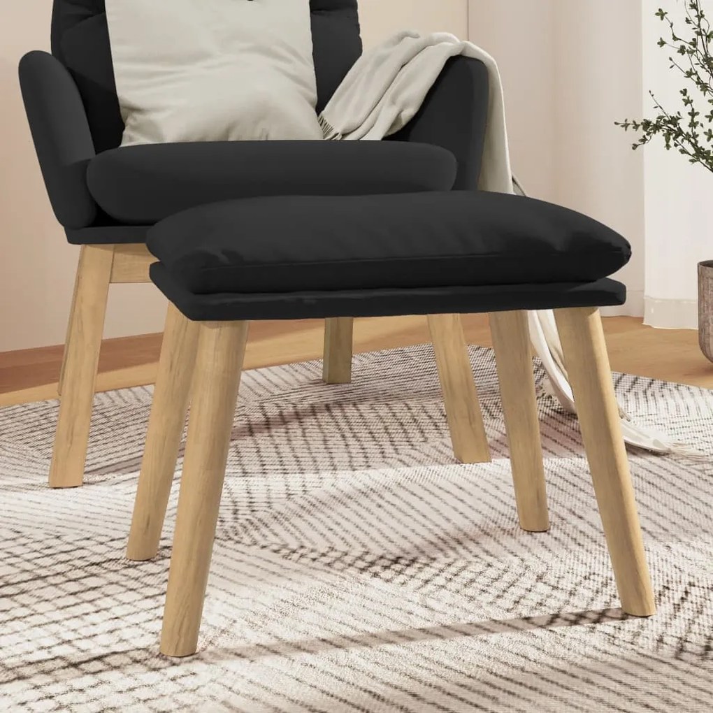 vidaXL Υποπόδιο Μαύρο 45 x 29,5 x 39 εκ. Βελούδινο