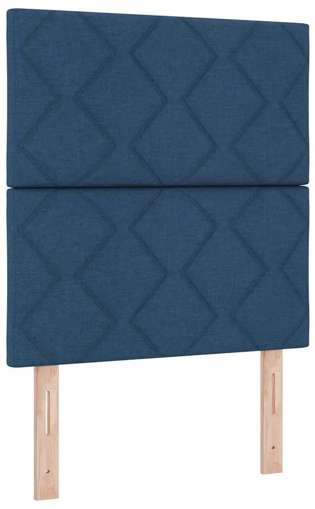 vidaXL Κρεβάτι με ελατήρια με στρώμα Μπλε 80 x 200 cm ύφασμα