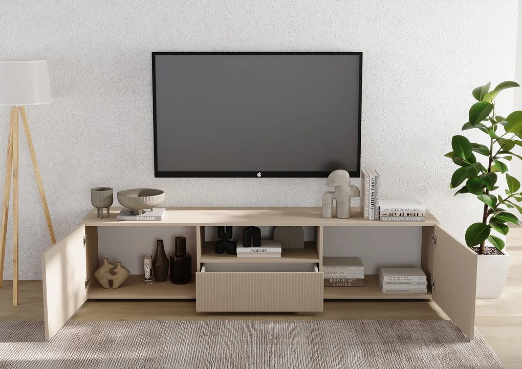 Έπιπλο Τηλεόρασης Ανθρακί Οξειδωμένο 121x43x57