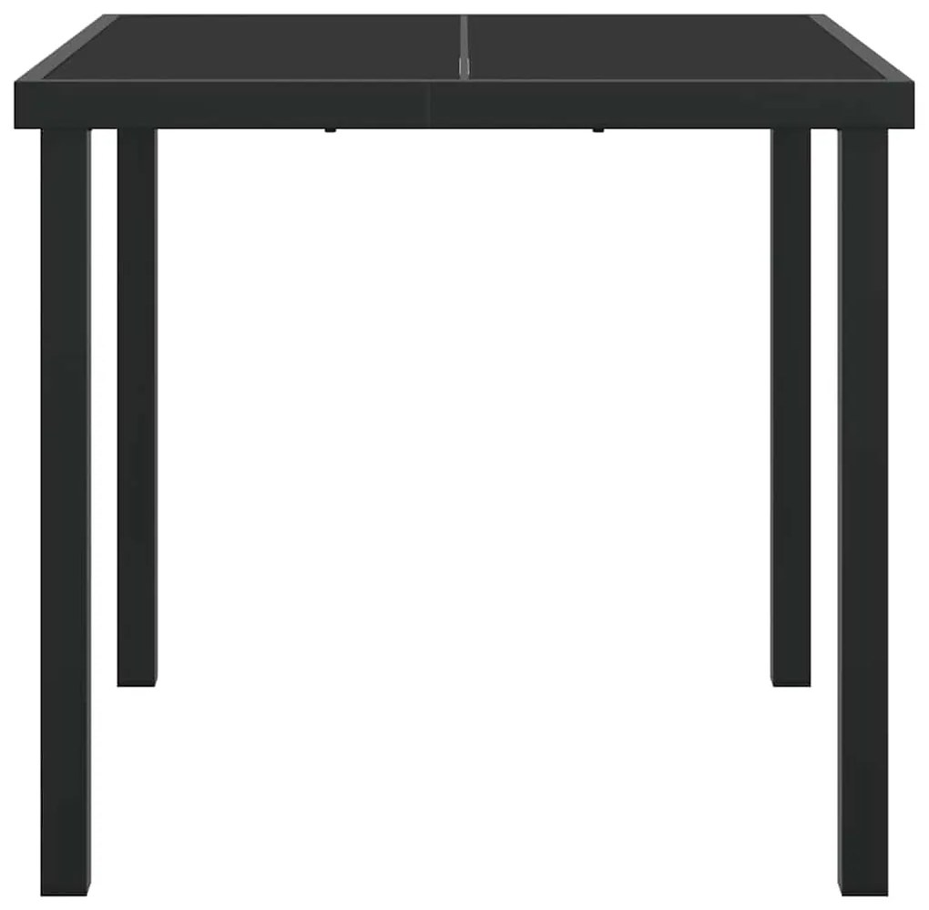 vidaXL Τραπέζι Κήπου Μαύρο 80 x 80 x 73 εκ Μασίφ ξύλο teak