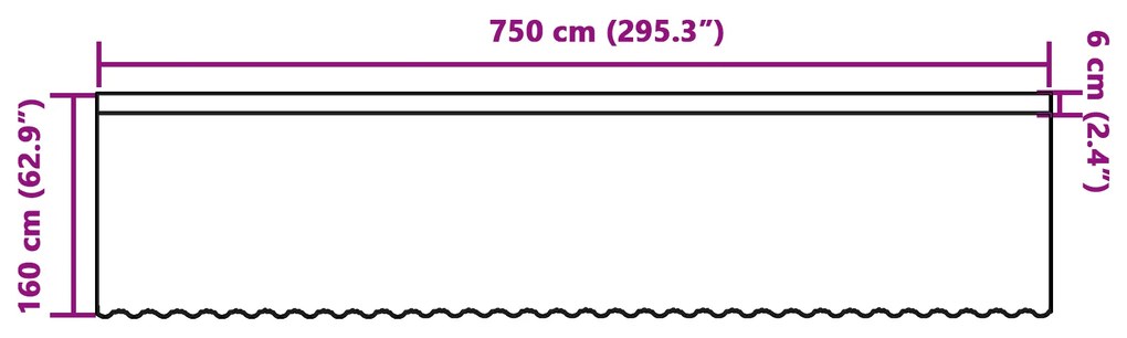 vidaXL Κουρτίνες με κουρτίνες Floral Λευκό 750 x 160 εκ. Πολυεστέρας