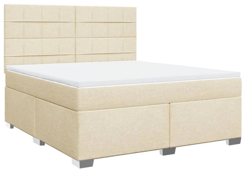 ΚΡΕΒΑΤΙ BOXSPRING ΜΕ ΣΤΡΩΜΑ ΚΡΕΜ 180X200 ΕΚ. ΥΦΑΣΜΑΤΙΝΟ 3292872