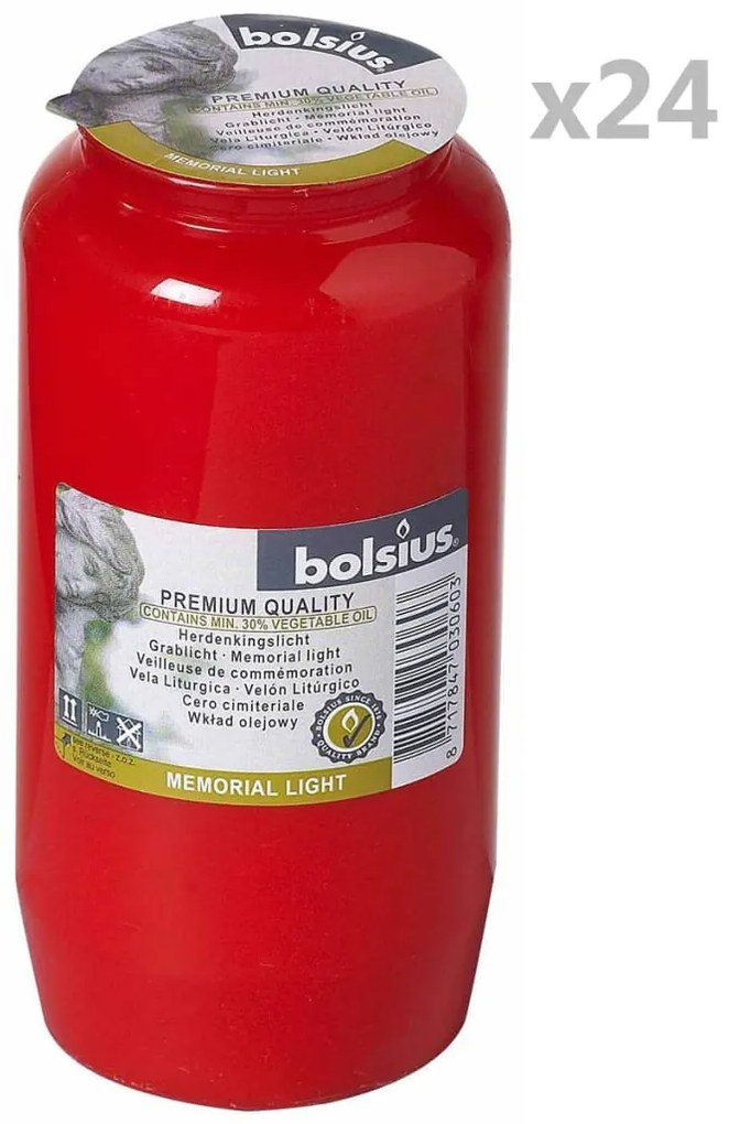 Bolsius Κεριά Αφιέρωσης Compo No 7 24 τεμ. Κόκκινα