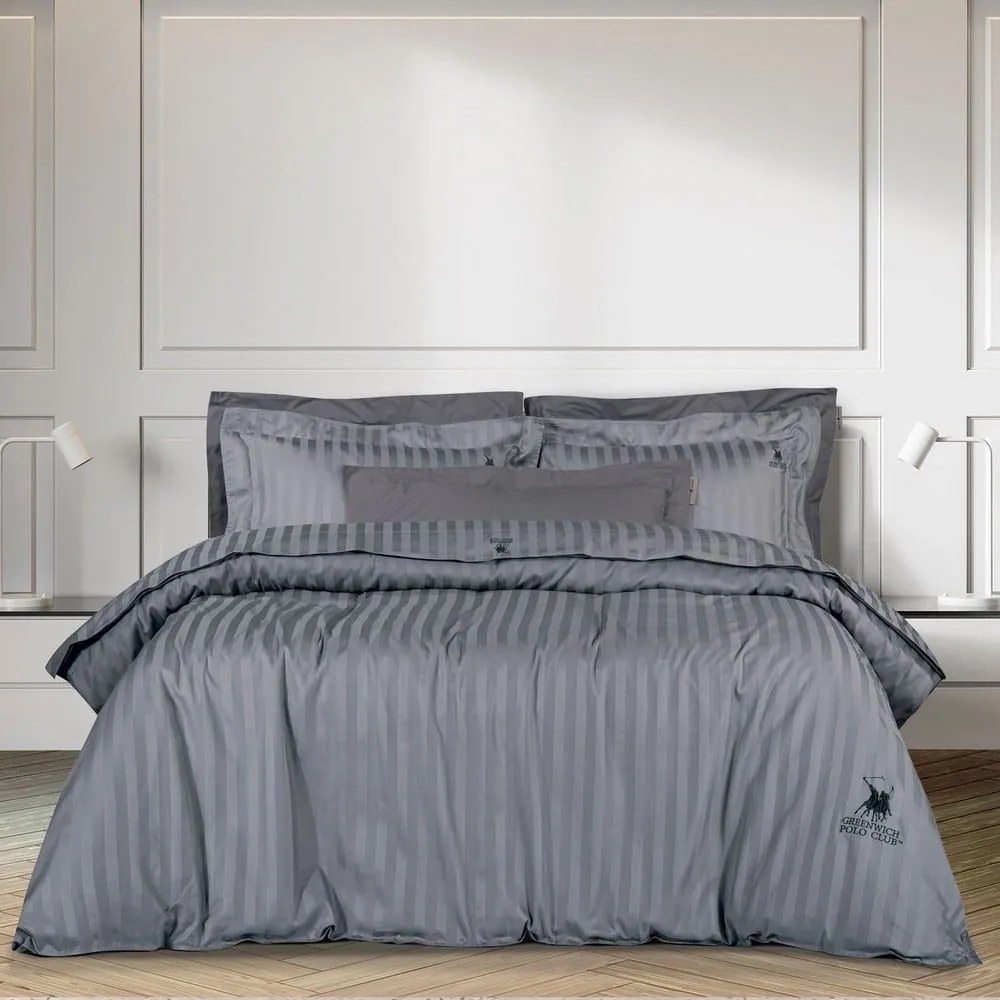 Σεντόνια 2152 (Σετ 4τμχ) Anthracite Greenwich Polo Club Υπέρδιπλo 240x270cm 100% Cotton Satin