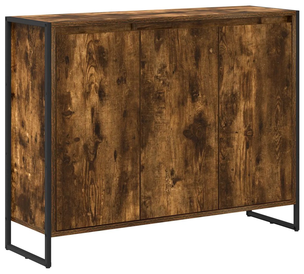 vidaXL Βοηθητικό ντουλάπι Καπνιστό Δρύς 96,5 x 30 x 75 εκ