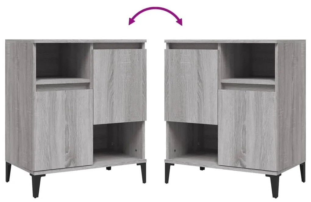 vidaXL Ντουλάπι 2 τεμ. Γκρι Sonoma 60x35x70 εκ. από Επεξεργασμένο Ξύλο