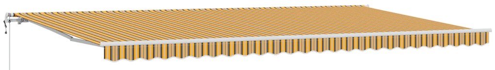 vidaXL Ανασυρόμενη τέντα Κίτρινο / γκρι / λευκό 600 x 350 εκ Πολύχρωμο