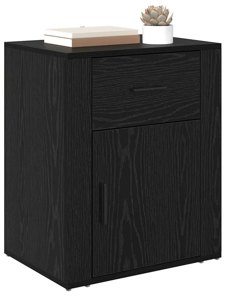 vidaXL Κομοδίνο Μαύρη Οξυά 35 x 50 x 60 εκ Επεξεργασμένο ξύλο