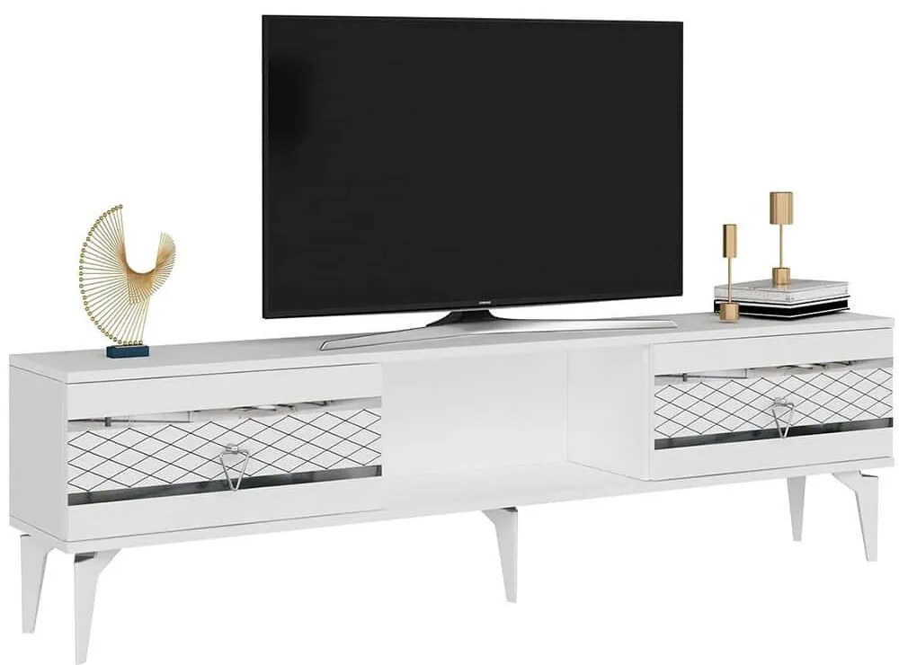 Έπιπλο Τηλεόρασης Pelin 475OLV2916 150x29,6x44,6cm White-Silver