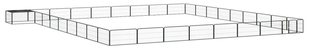 vidaXL Παρκοκρέβατο Σκύλου 36 Πάνελ Μαύρο 100x50εκ Ατσάλι Βαφή Πούδρας