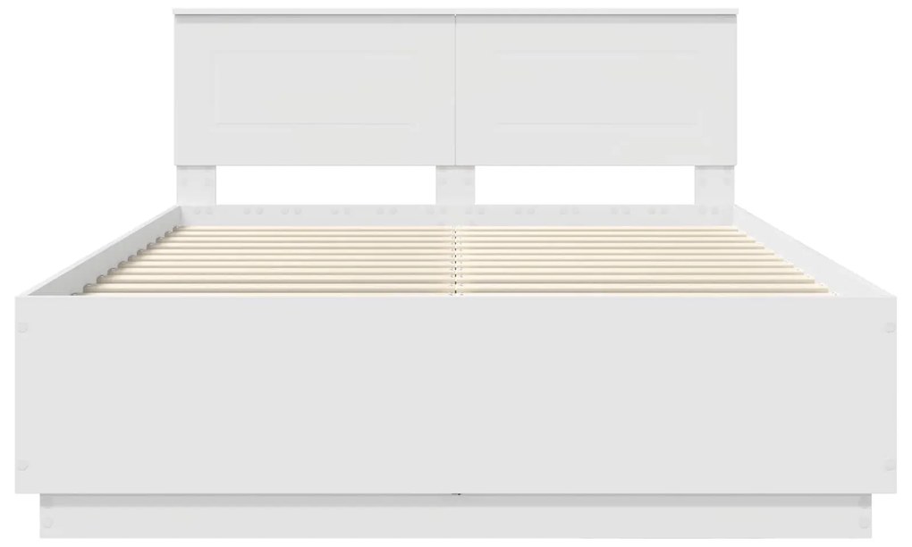 vidaXL Σκελετός Κρεβατιού Λευκό 150 x 200 cm Επεξεργασμένο ξύλο