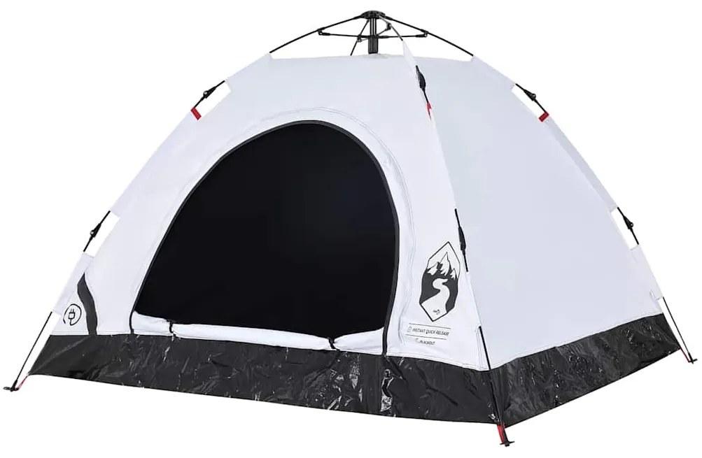 vidaXL Σκηνή Κάμπινγκ 3 Ατόμων Λευκή από Ύφασμα Συσκότισης