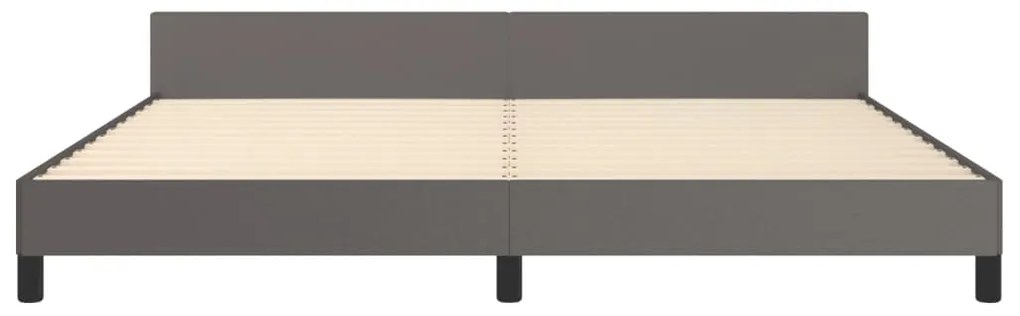 vidaXL Πλαίσιο Κρεβατιού με Κεφαλάρι Γκρι 200x200 εκ. Συνθετικό Δέρμα