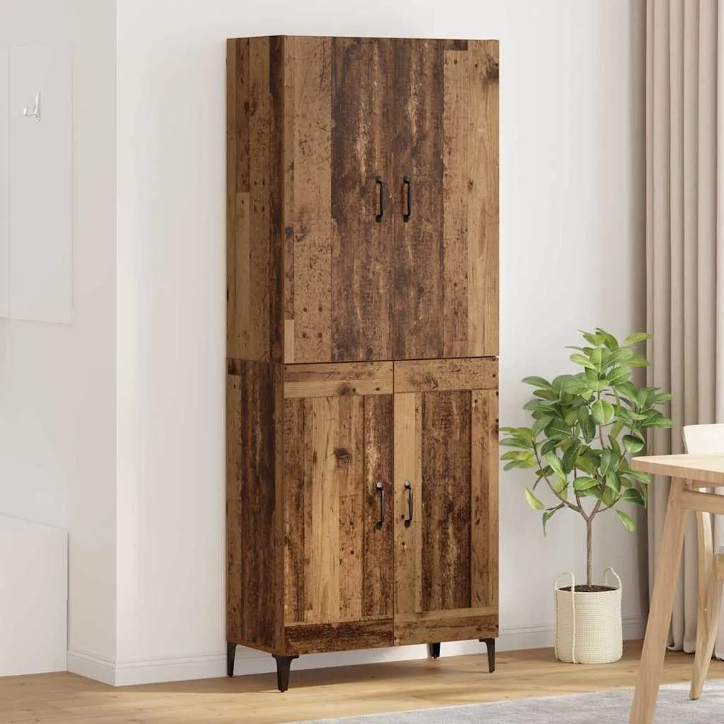 vidaXL Highboard Παλιό Ξύλο 69,5 x 34 x 180 εκ. Επεξεργασμένο ξύλο