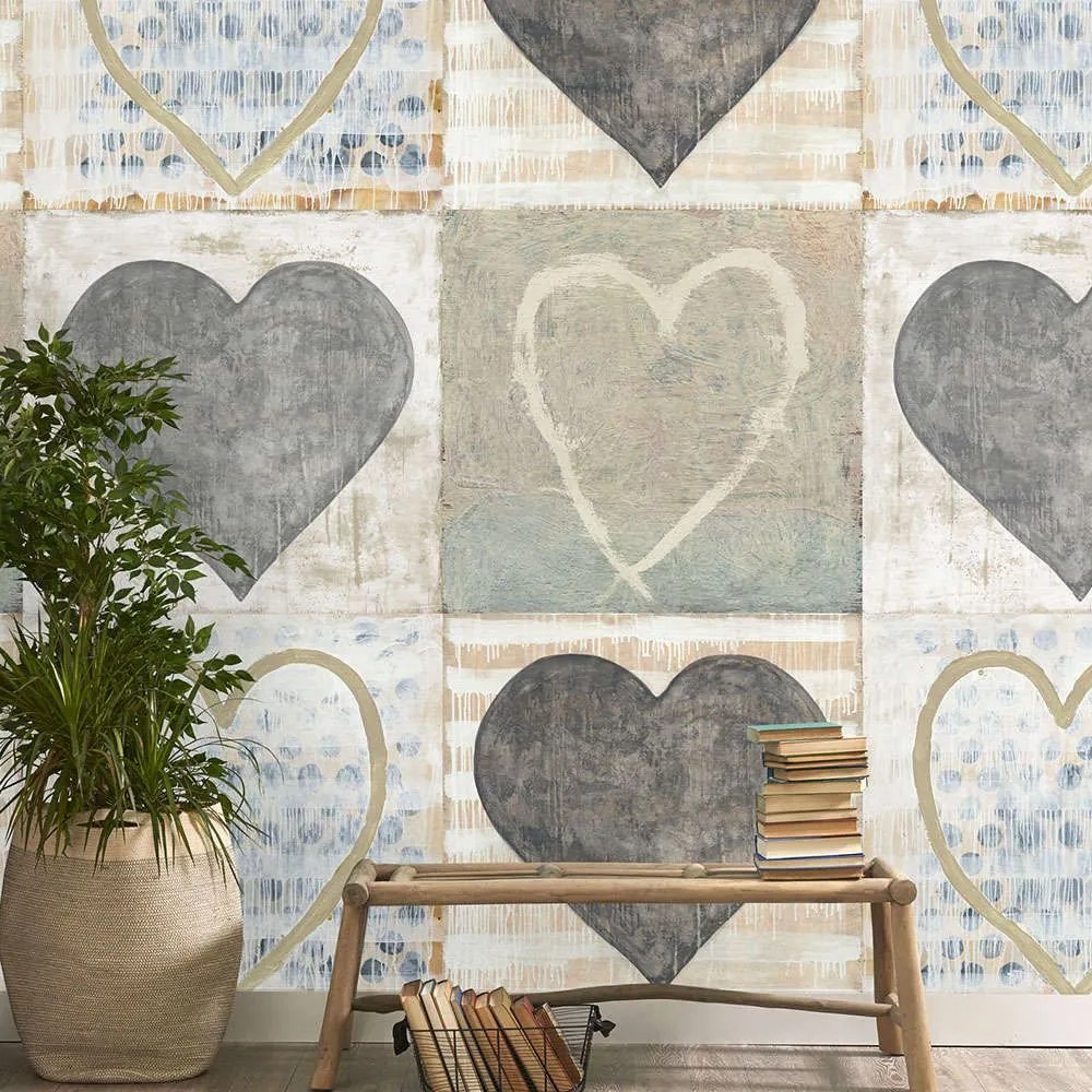 Ταπετσαρία Heart WP20271 Taupe-Grey-Blue MindTheGap 52x300cm