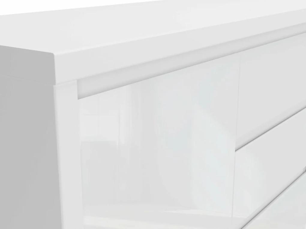 Σιφονιέρα Boston ED101, Γυαλιστερό λευκό, Άσπρο, Με συρτάρια και ντουλάπια, 91x143x40cm, 60 kg | Epipla1.gr