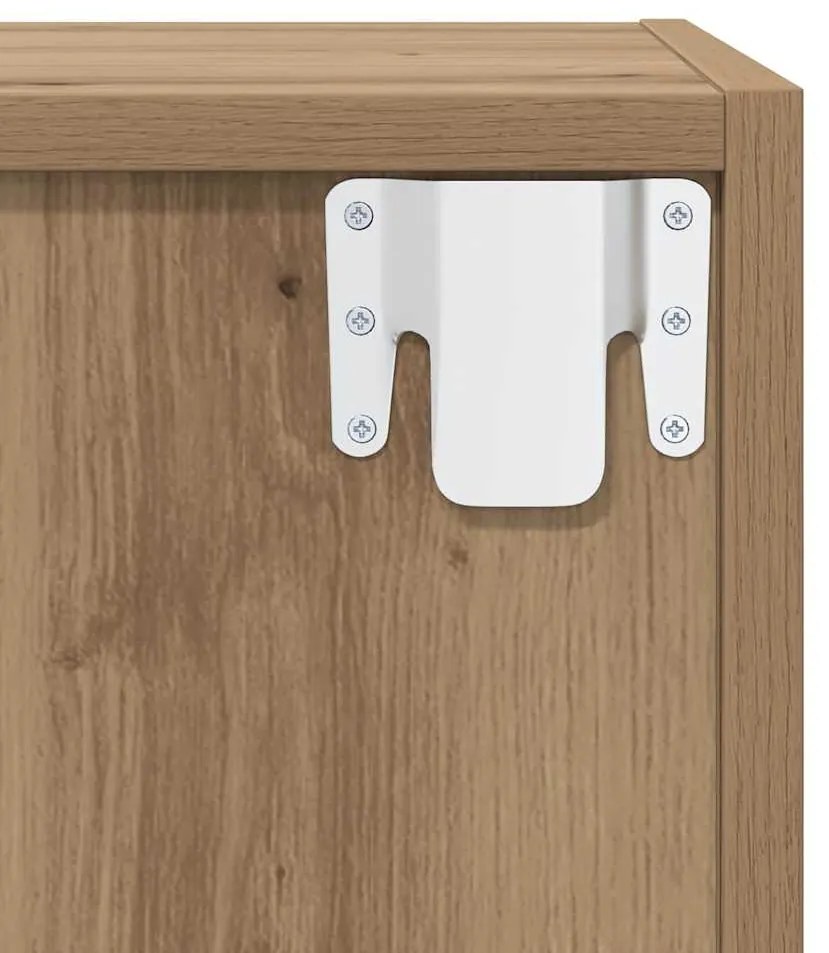 vidaXL Σετ επίπλου τηλεόρασης Επιτοίχιο 4 pcs Καφέ 37 x 37 x 142,5 εκ