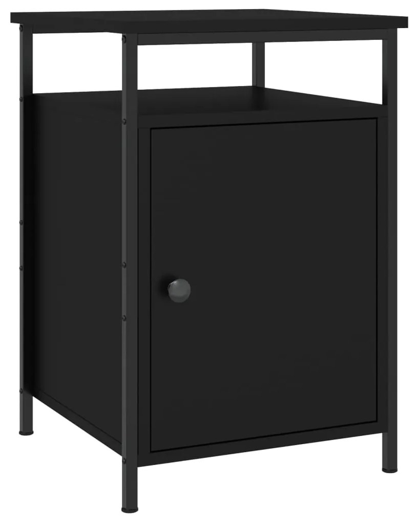 vidaXL Κομοδίνα 2 τεμ. Μαύρα 40 x 42 x 60 εκ. από Επεξεργασμένο Ξύλο
