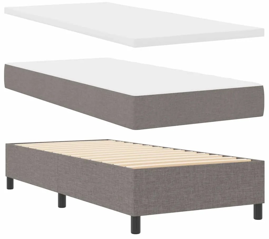 vidaXL Κρεβάτι με ελατήρια με στρώμα Taupe 100 x 200 cm ύφασμα