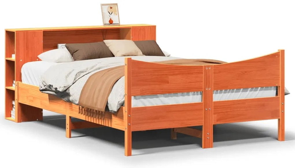 vidaXL Σκελετός Κρεβ. Χωρίς Στρώμα Καφέ Κεριού 160x200 εκ Μασίφ Πεύκο