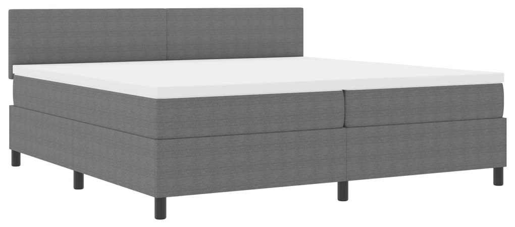 vidaXL Κρεβάτι με Ελατήριο και Στρώμα Light Grey 200x200 εκ Ύφασμα Βελούδου