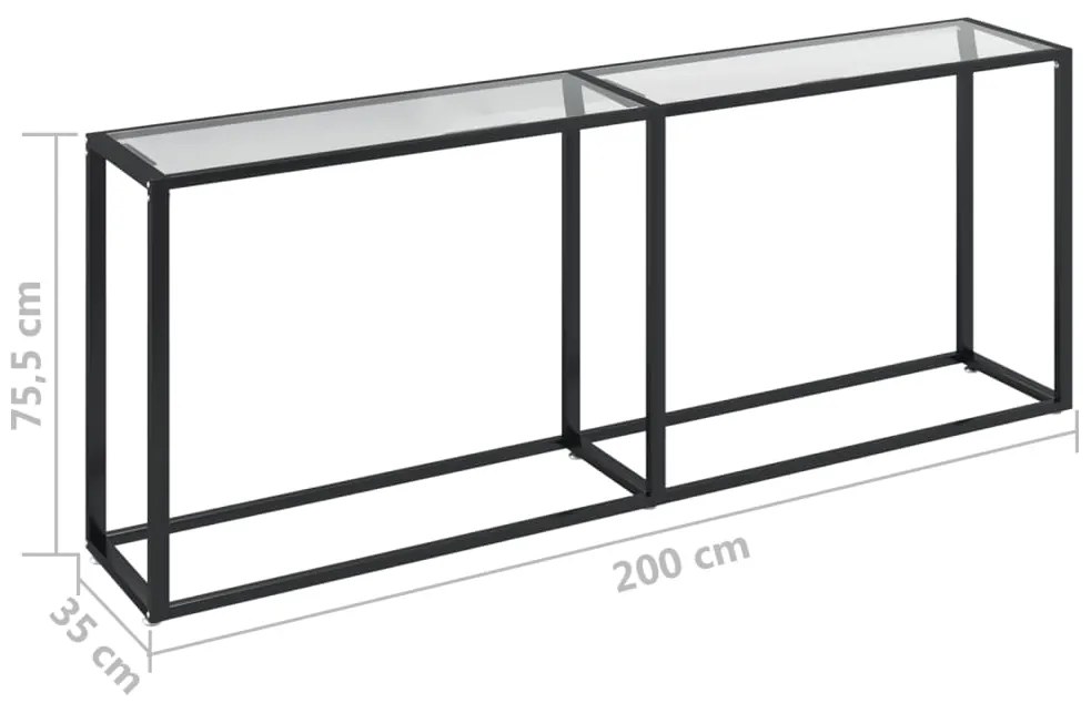 vidaXL Τραπέζι Κονσόλα Διαφανές 200x35x75,5 εκ. από Ψημένο Γυαλί