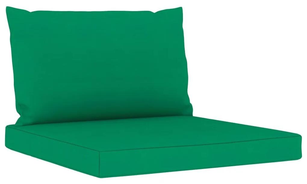 Τριθέσιος καναπές κήπου με πράσινα μαξιλάρια - Πράσινο