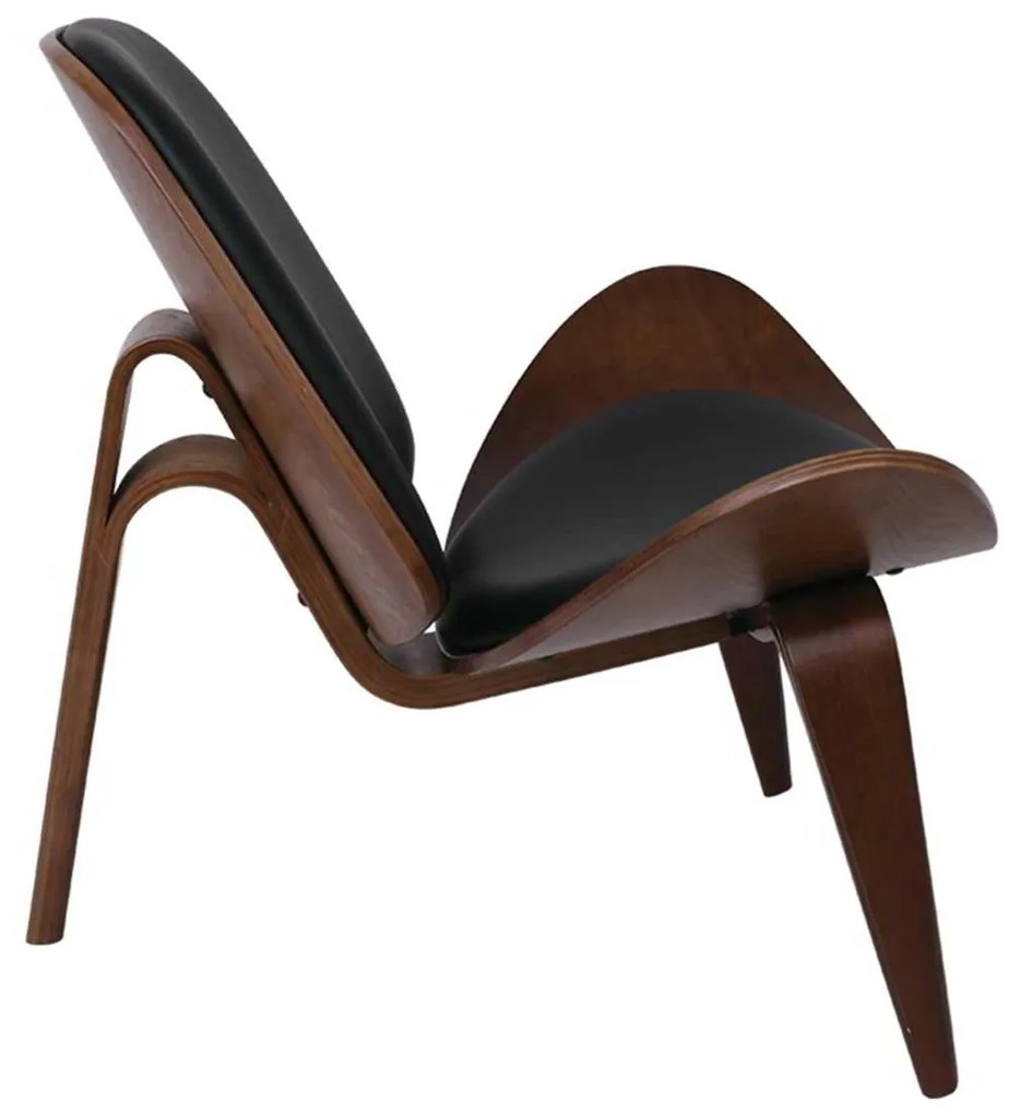 Πολυθρόνα TAYLOR Καρυδί/Pu Μαύρο 90x76x75cm