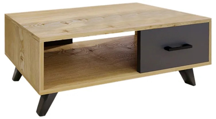 Τραπεζάκι σαλονιού Gilbert Megapap χρώμα sapphire oak - ανθρακί 90x45x35εκ.