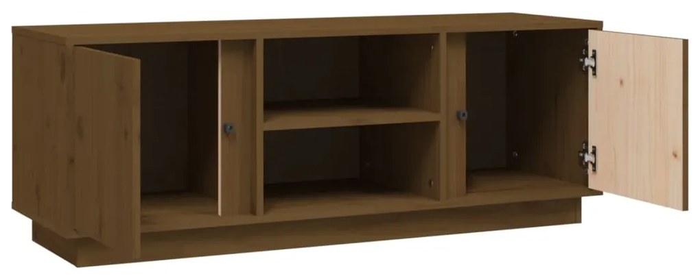 vidaXL Έπιπλο Τηλεόρασης Καφέ Μελί 110x35x40,5εκ από Μασίφ Ξύλο Πεύκου