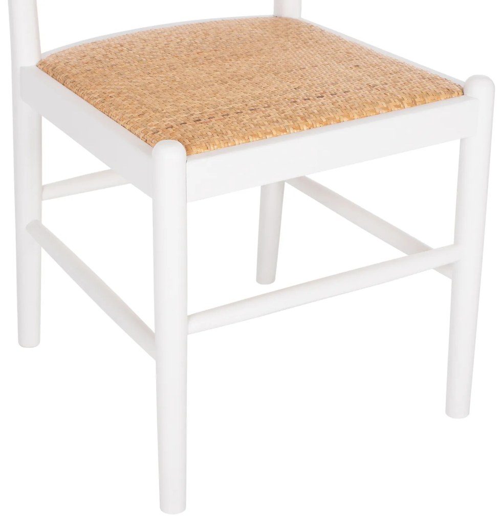 Καρέκλα Από Οξιά Σε Λευκό-Rattan Μπεζ 43x50x87Yεκ.