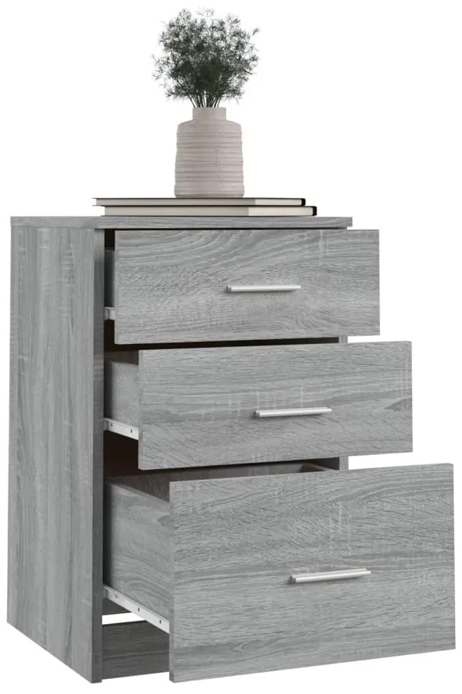 vidaXL Κομοδίνο Γκρι Sonoma 40 x 40 x 63 εκ. από Επεξεργασμένο Ξύλο
