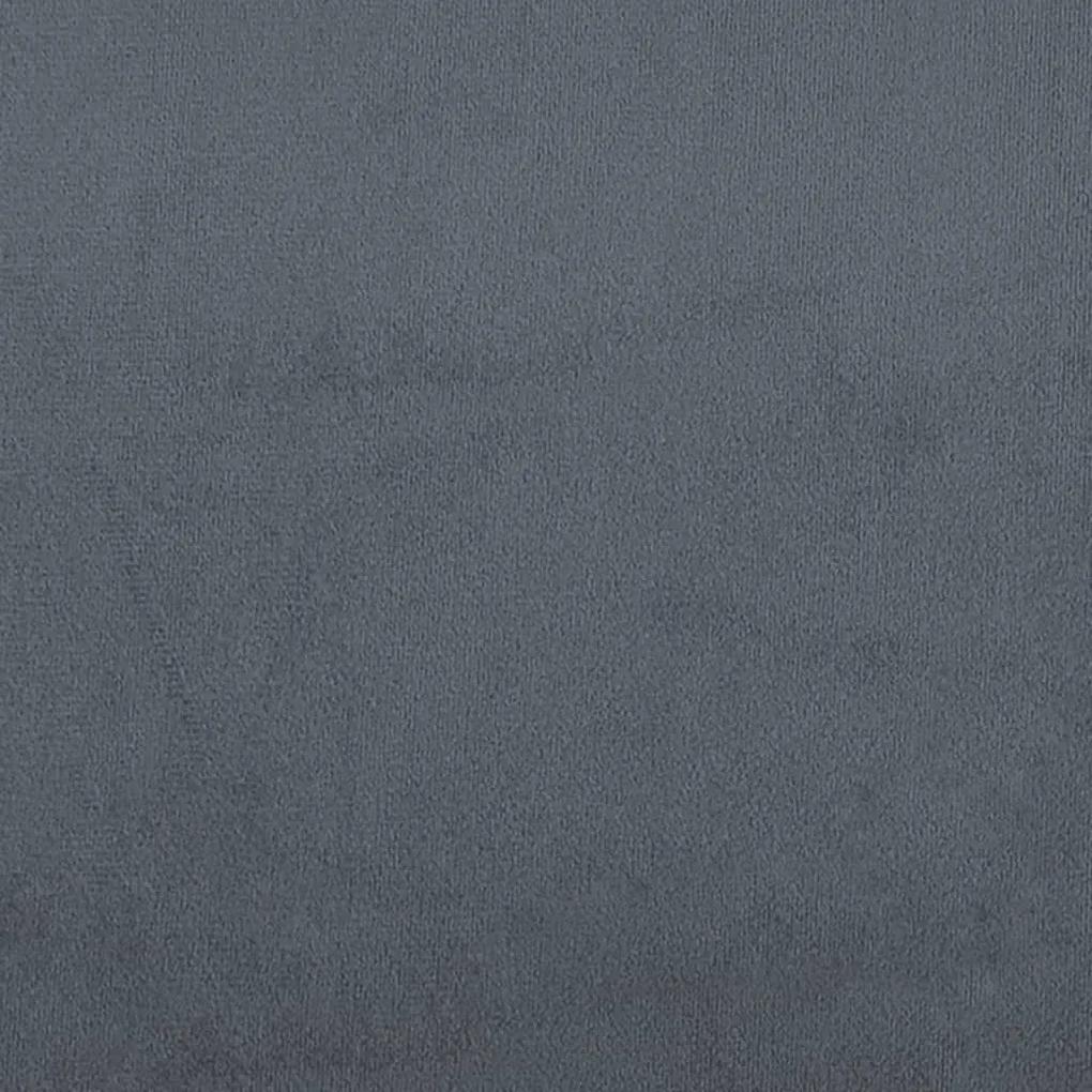 vidaXL Καναπές Τριθέσιος Σκούρο Γκρι 180 εκ. Βελούδινος με Υποπόδιο