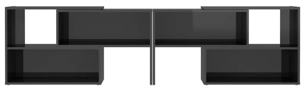 Έπιπλο Τηλεόρασης Γυαλιστερό Γκρι 149x30x52 εκ. Επεξ. Ξύλο - Γκρι