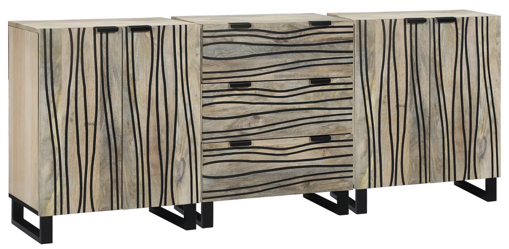 vidaXL Σετ Επίπλων Μπάνιου με συρτάρι 3 pcs Λευκό 180 x 33 x 75 εκ.