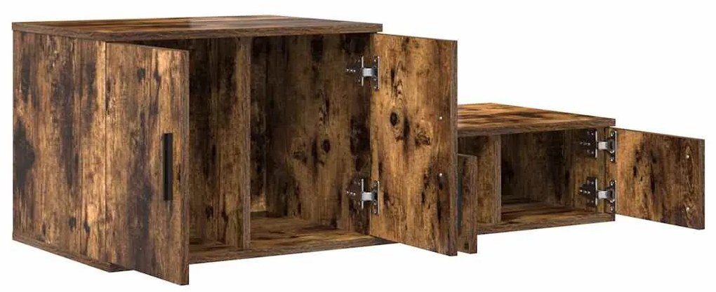 vidaXL Ντουλάπι αποθήκευσης 2 pcs Καπνιστό Δρύς 127 x 41 x 40 εκ