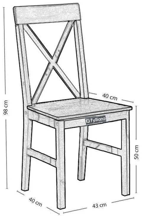 Καρέκλα Τραπεζαρίας ΤΧ Fylliana Grey Oak πόδια με Καφέ ύφασμα 43x44x98εκ. 2αδα 43x44x98 εκ.