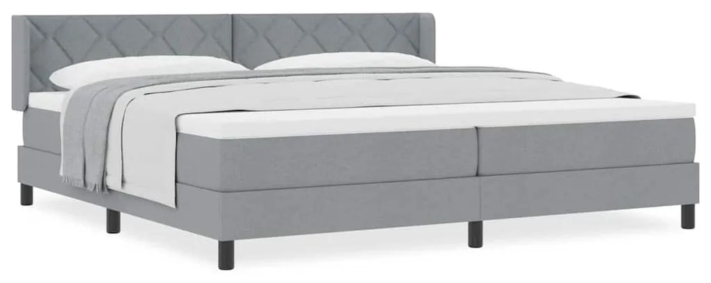 vidaXL Κρεβάτι box spring με στρώμα Ανοιχτό γκρι 200 x 200 cm