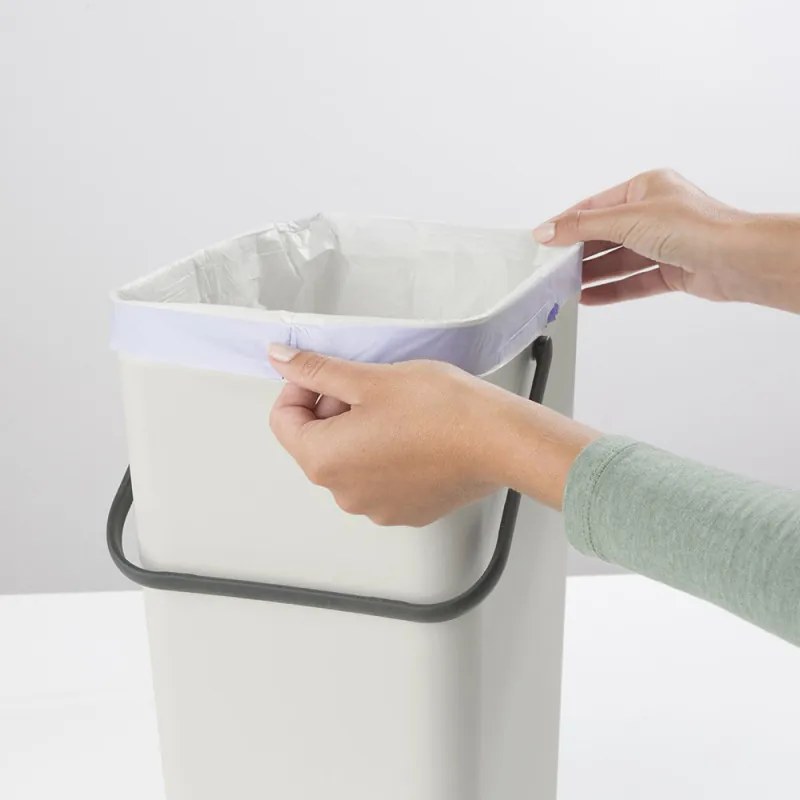 Κάδος χωριστής συλλογής απορριμμάτων Brabantia Sort&Go 1005516, 16 l, Χειρολαβή, Επιτοίχιος, Ανοιχτό γκρι