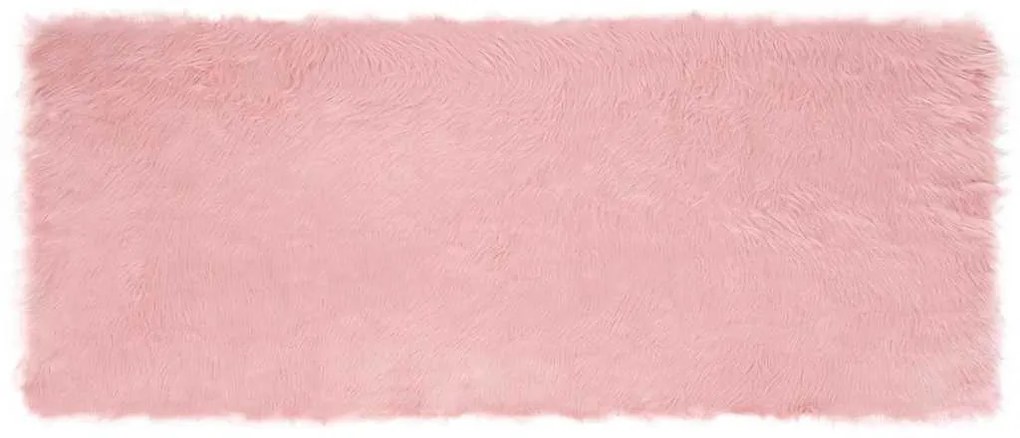 vidaXL Ψεύτικο Δέρμα Προβάτου Χαλί Tafalla Ροζ 80 x 200 cm Πολυεστέρας