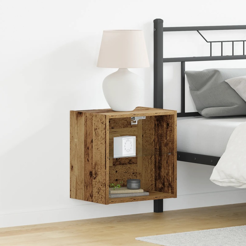 vidaXL Floating Shelf από παλιό ξύλο 40x28,5x40 εκ. Κατασκευασμένο από MDF
