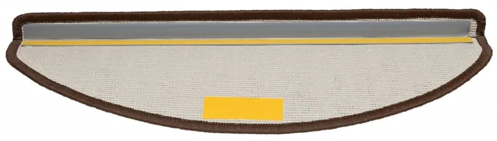 vidaXL Πατάκια Σκαλιών 15 τεμ. Καφέ Ημίστρογγυλά Μεγάλα 65x21x4 εκ.